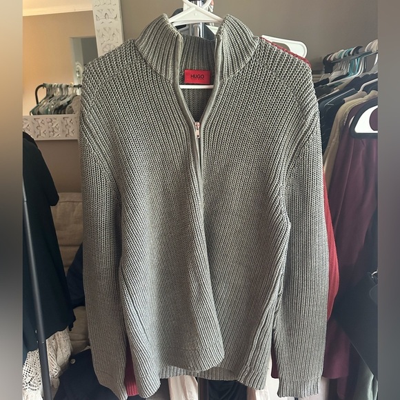 HUGO Other - HUGO Men's Zip-Up Sweater in Gray